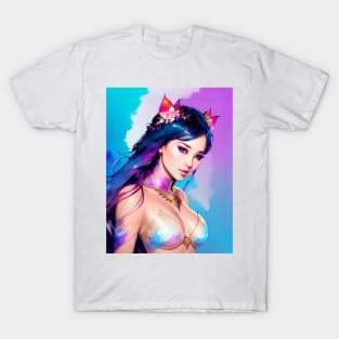 Anime Style Female Abstract Color Smear T-Shirt